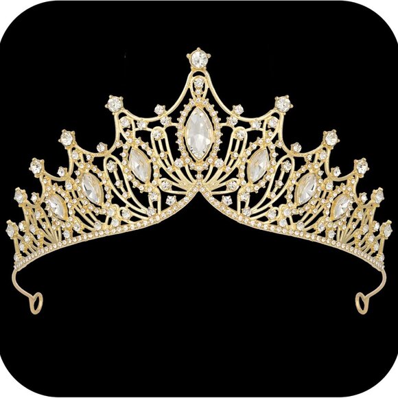 Vintage Tiaras and Crowns for Women Queen Crown Costume Headpiece for Halloween - Picture 1 of 7